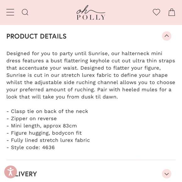 🙈 SOLD 🙈 NWOT OH POLLY Keyhole Ruched mini dress in blush - Picture 6 of 9